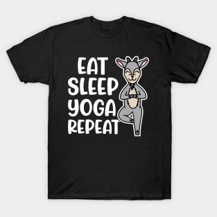 Eat Sleep Yoga Repeat Goat Yoga Fitness Funny T-Shirt